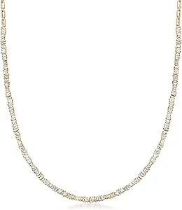 Ross-Simons 1.90 Ct. T.W. Baguette Diamond Necklace In 14kt Yellow Gold
