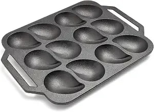 Sur La Table Cast Iron Oyster Pan, 12 Cavity, Black