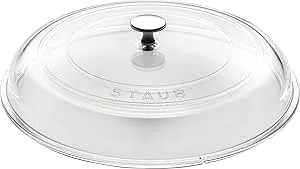 Staub Couvercle Verre Glass Lid, 28 X 28 X 7 Cm, Transparent/Green