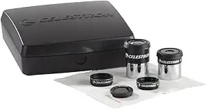 Celestron - Powerseeker Telescope Accessory Kit - Includes 2x 1.25 Kellner Eyepieces, 3 Colored Telescope Filters, And Cleaning Cloth - Telescope Eyepiece Kit For Beginners