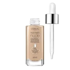 L'Oreal Paris True Match Nude Hyaluronic Tinted Serum Foundation With 1% Hyaluronic Acid, Light 2-3, 1 Fl. Oz.