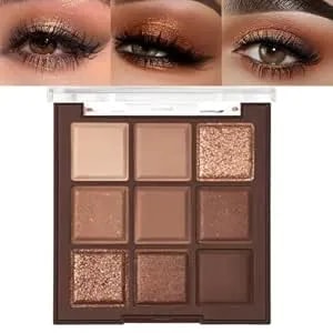 Neutral Brown Eye Shadow Palette- Rose Gold Dark Brown Eyeshadow Palette Colorful 9 Colors, Matte Shimmer Highly Pigmented Nude Eyeshadow Palette Makeup Naturing-Looking Long lasting2