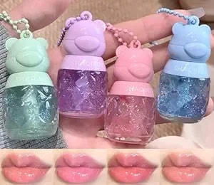 4 Pcs Lip Gloss Oil Set, Fruit Flavored Lip Gloss Set Cute Lip Jelly Hydrating Lip Make-Up For Kids And Teens, Kid Friendly, Party Gift