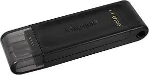 Kingston Datatraveler 70 256gb Usb-C Flash Drive - Usb 3.2 Gen 1 - dt70/256gb, Black