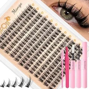 192pcs Manga Lash Clusters With Spikes, 10mm C Curl Natural Wispy Eyelash Clusters With 0.07mm Thin Band & Waterproof, Diy Individual Lashes Extensions Salon Look For Daily Work And Party