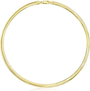 Ross-Simons Italian 6mm 18kt Gold Over Sterling Omega Necklace