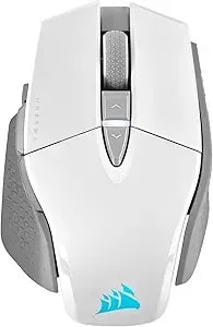 Corsair m65 Rgb Ultra Wireless Tunable Fps Wireless Gaming Mouse - Sub-1ms Slipstream Wireless Technology, 26,000 Dpi Optical Sensor, Up To 120 Hours Of Battery Life, 8 Programmable Buttons - White