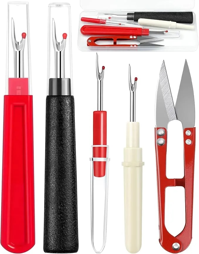 Fiveizero Seam Rippers For Sewing – 2 Big And 2 Small Stitch Remover Tools, Thread Ripper, Embroidery Removal Tool With Thread Snips