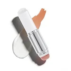 Blanc Cover Cream Stick V - 2 In 1 Dual Ended White Foundation Stick With Brush, Color Changing Foundation For Older Women Long Lasting Brightening Hydrating & Travel-Friendly (3#Medium)