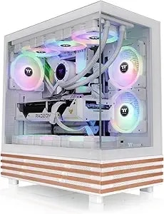 Thermaltake View 270 Plus Ws Argb; Mid Tower; 3x120mm Lite Fans Included; 360mm Radiator Support; 420mm Gpu Clearance; Bottom Wood Trim; E-Atx/Atx/Matx/Mitx; 220mm Psu Clearance;Snow; Ca-1y7-00m6wn-Ws