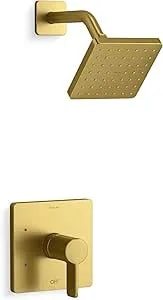 Kohler K-ts23503-4g-2mb Parallel Rite-Temp Shower Trim Kit With Lever Handle, 1.75 Gpm, Vibrant Moderne Brushed Brass