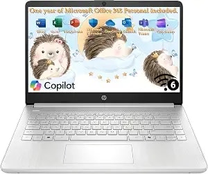 Hp 2026 Laptop Computer For Student & Business, 1-Year Office 365, 8gb Ram, 128gb Storage, 500gb Ext Hdd, Intel 4-Core Cpu, Wi-Fi 6, Long Battery Life & Portable Design, Win 11 Home S, Frost Silver
