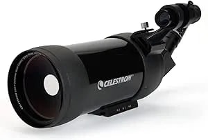 Celestron – MAK 90mm Angled Spotting Scope – Maksutov Spotting Scope – Great For Long Range Viewing – 39x Magnification With 32mm Eyepiece – Multi-Coated Optics – Rubber Armored