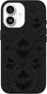 Otterbox Iphone 17 Symmetry Series Cactus Leather Case - Ink Blossom (Black)