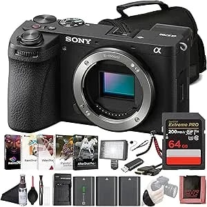 Sony α6700 Aps-C Mirrorless Camera (Ilce-6700) – 26 Mp Exmor R Sensor - 4k 120p/10-Bit Video - 64gb Card, 2 X Np-fz100 Battery, Card Reader, Led Light, Photo Software, Hdmi Cable, Case And More