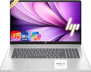 Hp 17 Inch Laptop 2026 Edition, Intel 13th i3 Cpu (8 Cores), 8gb Ram, 256gb Ssd, 17.3" Hd+ Ips, Wi-Fi 6, Usb-C, Windows 11, Large Screen For Home, Office & Study, Long Battery