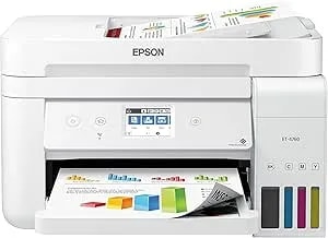 Epson Ecotank ET-4760 Wireless Color All-In-One Cartridge-Free Supertank Printer With Scanner, Copier, Fax, ADF And Ethernet - White