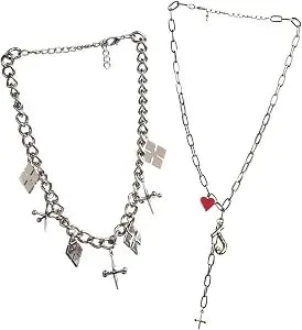 Bioworld Birds Of Prey Jacks Choker & Love Joker Necklaces (2-Pack)