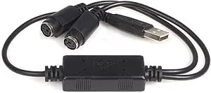 Startech.Com USB To PS/2 Adapter For Keyboard And Mouse - Keyboard / Mouse Adapter - USB - USBPS2PC, Black