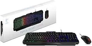 Msi Forge gk100 Combo – Gaming Rgb Keyboard & Mouse Set, 19-Key Anti-Ghosting, 6400 Dpi Optical Sensor
