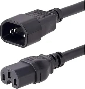 Startech.Com 10ft (3m) Heavy Duty Extension Cord, c14 To c15 Extension Cord, 15a 125v, 14awg, Heavy Gauge Power Extension Cable, Heavy Duty Ac Power Cord (h1415-10f-Power-Cord)