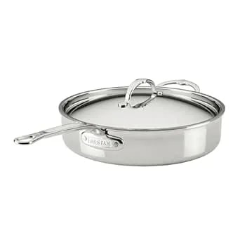 Hestan Probond Luxe 5-Quart Sauté Pan With Lid, Professional Clad Stainless Steel, Procore Tri-Ply Clad Construction, Polished Exterior, Induction & Oven Safe