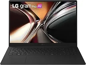 Lg Gram Pro 16-Inch Thin And Lightweight Dual Ai Touchscreen Laptop Computer, Windows 11 Home, Copilot+ Pc, Intel Core Ultra 7 355, 32gb Ram, 2tb (2x1tb) Ssd, Obsidian Black