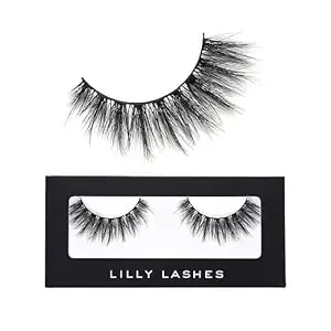 Lilly Lashes Premium Synthetic Lashes La, Fake Eyelashes Natural Look, Full Bodied Natural Look, False Lashes, Vegan Strip Lash, Reusable Up To 10 Wears, 15mm