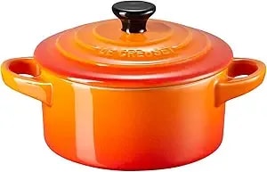 Le Creuset Stoneware Petite Round Casserole, 0,2 L-Volcanic, Red Flame