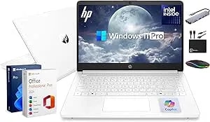 Hp 14" Laptop Ultrabook 2026 Business Student Computer With Ms Office, Copilot Ai, Intel Cpu Upto 2.8ghz, 8gb Ram, 628gb Storage (128gb Ssd+500gb Ext), Wi-Fi 6, Marxsolaccessory, Win 11 Pro, White