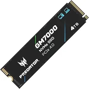 Predator M.2 Ssd 4tb gm7000 With Dram Cache Nvme 1.4 2280 Pcie gen4×4 Ultra High Speed (Maximum Read: 7400mb/S, Max Write: 6700mb/S) 3d Nand Tlc Internal Ssd Compatible With ps5 Pro - Bl.9bwwr.107