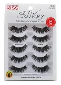 Kiss So Wispy Pompadour Lashes 5 Pairs (Pack Of 3)