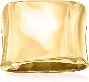 Ross-Simons Italian 18kt Gold Over Sterling Asymmetrical Square-Top Ring