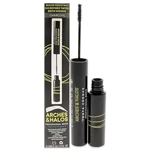 Arches And Halos Microfiber Tinted Brow Mousse - Richly Pigmented Eyebrow Shaper - Water Resistant Filler Pen - Vegan - Charcoal - 0.11 Oz