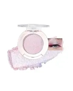 Blue White Holographic Glitter Eyeshadow, Chameleon Duochrome Metallic Shimmer Iridescent Eyeshadow For Women, Multichrome Sparkle Waterproof Pigmented, Glitter Eye Shadow&Highlighter Makeup-04