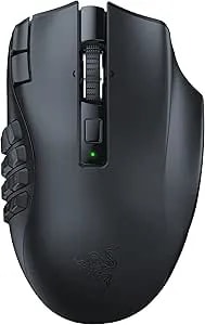 Razer Naga V2 Hyperspeed Wireless MMO Gaming Mouse: 19 Programmable Buttons - Hyperscroll Technology - Focus Pro 30K Optical Sensor - Mechanical Mouse Switches Gen-2 - Up To 400 Hr Battery Life