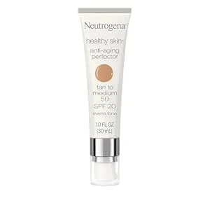 Neutrogena Healthy Skin Anti-Aging Perfector Tinted Facial Moisturizer And Retinol Treatment With Broad Spectrum Spf 20 Sunscreen With Titanium Dioxide, 50 Tan To Medium, 1 Fl. Oz