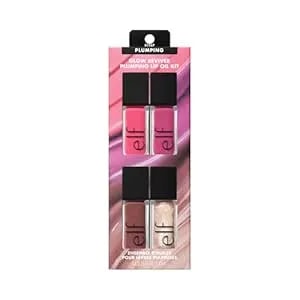 E.L.F. Glow Reviver Plumping Lip Oil Kit, Nourishing Tinted Lip Oils For A High-Shine Finish, Infused With Jojoba Oil, Vegan & Cruelty-Free, 4 Shades
