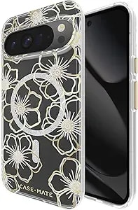 Case-Mate Google Pixel 10 Pro Xl Case [6.8", 2025] [12ft Drop Protection] [Wireless Charging] Sparkly Floral Case Anti-Yellowing, Anti-Scratch Tech, Shockproof, Slim Fit - Floral Gem