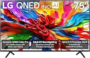 Lg 75-Inch Class Qned Evo Ai qned92a Series Mini Led 4k Smart Tv W/Dolby Atmos, Dolby Vision, hdr10, Ai Super Upscaling 4k, Filmmaker Mode, Wow Orchestra, Alexa Built-In (75qned92aua, 2025)
