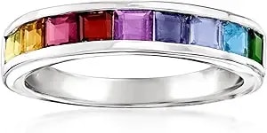 Ross-Simons 0.90 Ct. T.W. Multi-Gemstone Ring In Sterling Silver