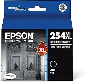 Epson 254 Durabrite Ultra Ink High Capacity Black Cartridge (t254xl120-S) Works With Workforce Wf-3620, 3640, 7110, 7610, 7620, 7710, 7720, 7210