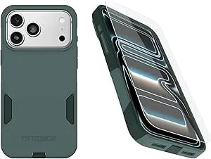 Otterbox Iphone 17 Pro Max (Only) Bundle: Commuter Series Magsafe Case & Screen Protector - Sagebrush (Green) - Built-In Magnets - Thin & Protective - With Port Protection