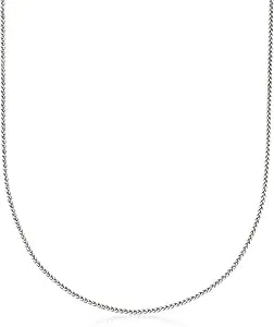 Ross-Simons 1mm 14kt White Gold Adjustable Wheat-Chain Necklace. 22 Inches
