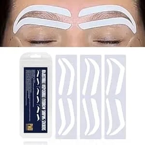 12pairs Airbrush Eyebrow Shaping Stickers Adhesive Stencils Shape Tape Disposable Microblading Stamp Airbrush Brow Mapping Guide Semipermanent Auxiliary Air Brush Templates