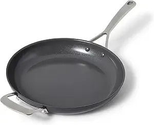 Sur La Table Classic Hard Anodized Ceramic Nonstick Skillet, 12 In, Pfoa-Free Ceramic Coating And Stay-Cool Handle For Searing, SautéIng And Frying, 12 In
