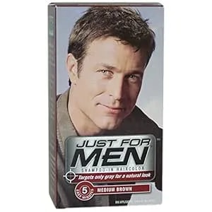 Just For Men Shampoo-In Color (Formerly Original Formula), Mens Hair Color With Keratin And Vitamin E For Stronger Hair - Medium Brown, H-35, Pack Of 3