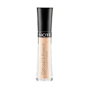 Note Cosmetique Conceal And Protect Liquid Concealer - Make Up Under Eye Concealer For Blemishes - Face Makeup - 06 Ivory - 0.2 Oz