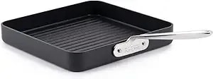 All-Clad ha1 Hard Anodized Nonstick Grill 11x11 Inch Oven Safe 350f Pots And Pans, Cookware Black