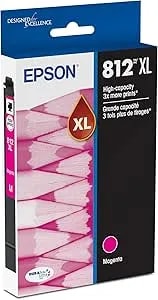 Epson 812 Durabrite Ultra Ink High Capacity Magenta Cartridge (t812xl320-S) Works With Workforce Pro Wf-7310 ,7820, 7840, Ec-c7000